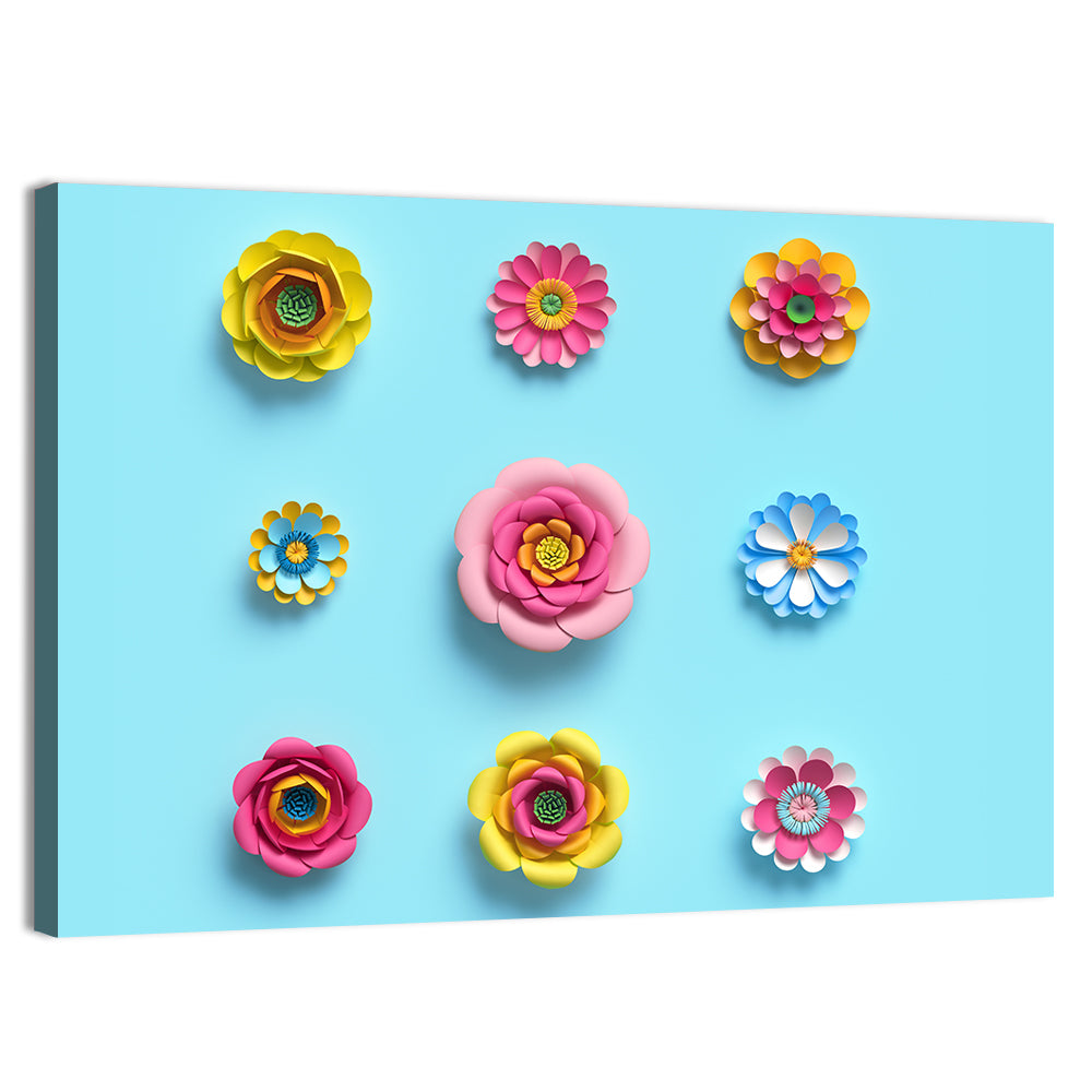 Craft Paper Flowers Wall Art, canvas print, landscape