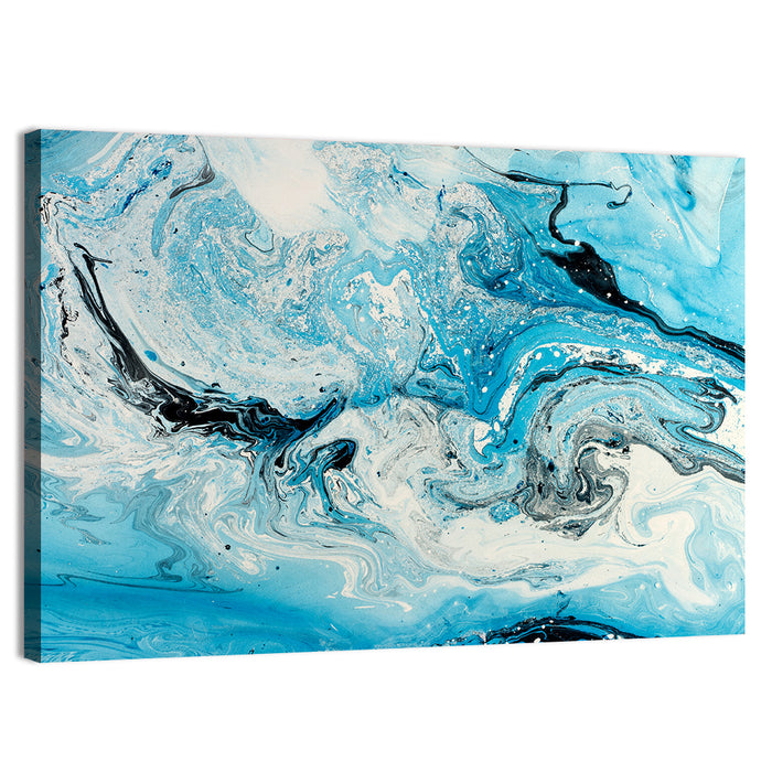 Marbled Ocean Swirl Wall Art as a canvas print