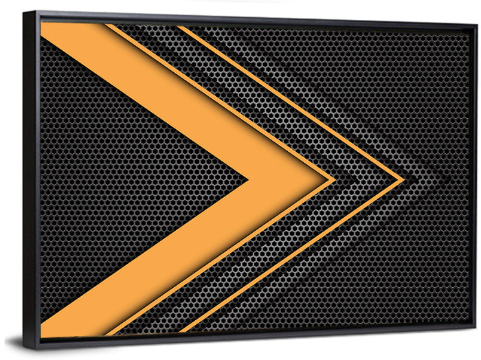 Layered Chevron Arrow Abstract Wall Art as a framed canvas