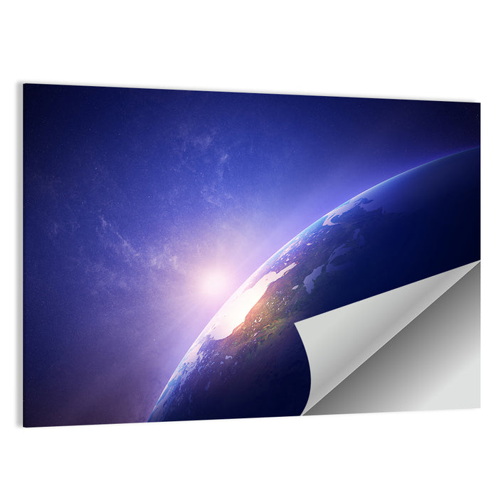Glowing Sunrise Over North America Wall Art as a poster print