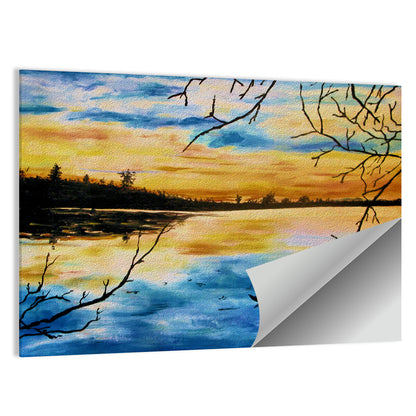 Lovers in a Boat at Sunset Wall Art