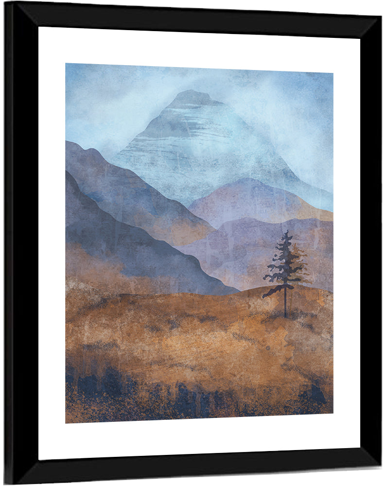Textured Mountain Landscape Wall Art