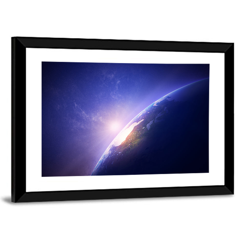 Glowing Sunrise Over North America Wall Art