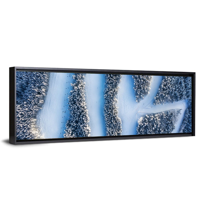 Ski Resort Pathways Wall Art as a framed canvas
