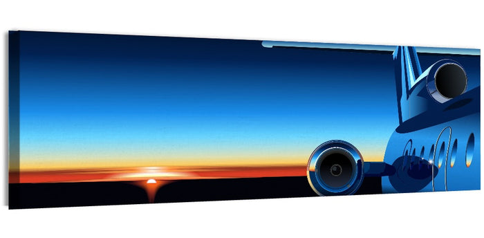 Private Jet Sunrise Wall Art as a canvas print