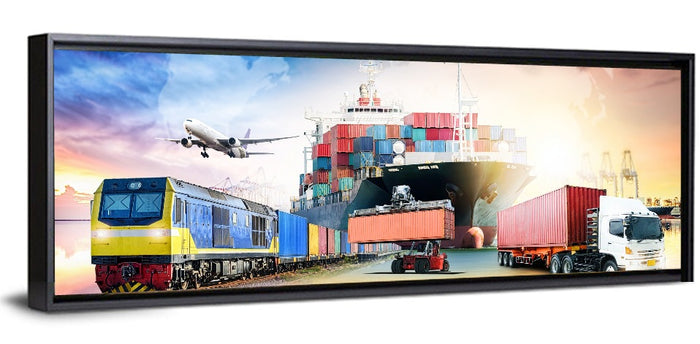 Global Logistics Concept Wall Art as a framed canvas