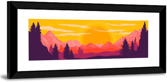 Crimson Peaks at Sunset Wall Art as a framed print