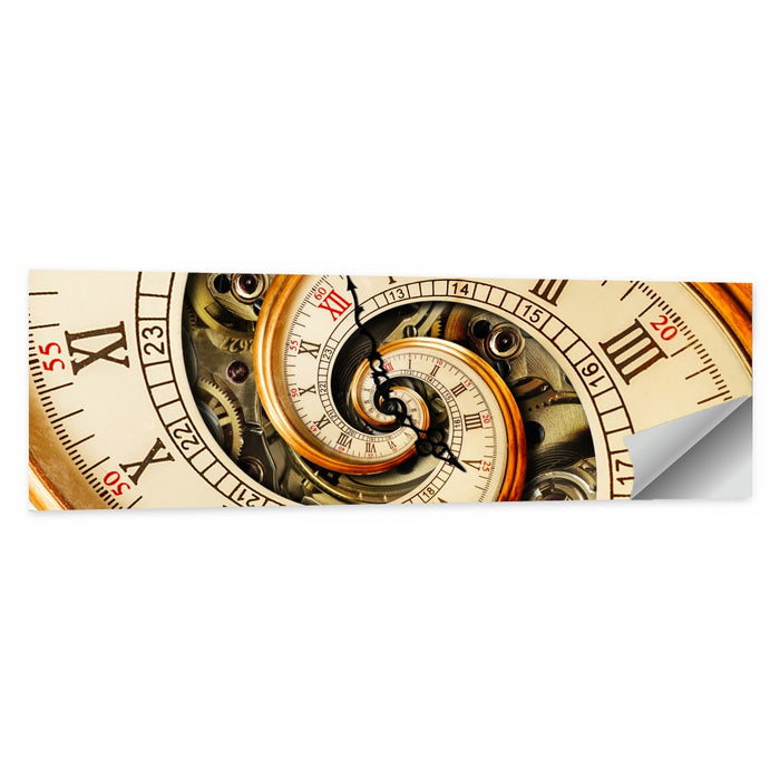 Steampunk Spiral Clock Wall Art as a poster print