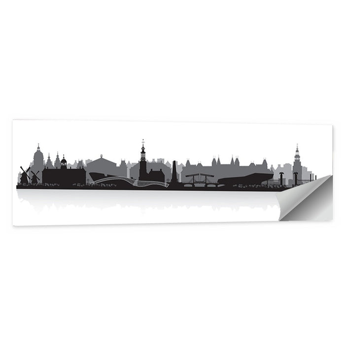 Amsterdam Skyline Silhouette Wall Art as a poster print