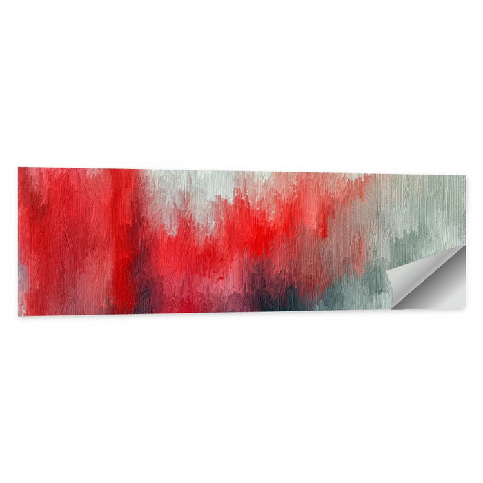 Red to Gray Oil Brushstrokes Wall Art as a poster print
