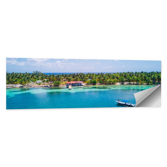 Belize Reef Island Pier Wall Art as a poster print