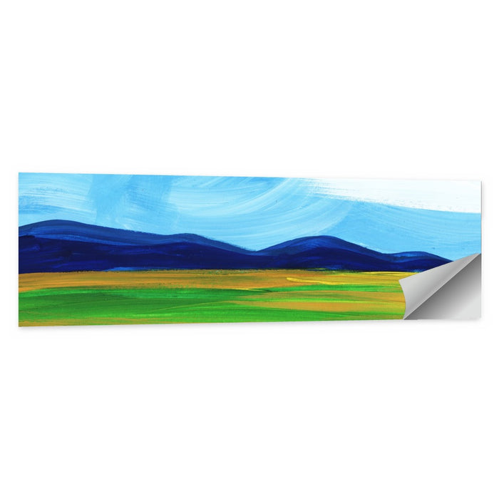 Serene Painted Mountains Wall Art as a poster print