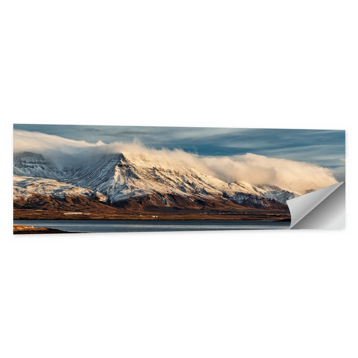Reykjavik Golden Hour Mountains Wall Art as a poster print