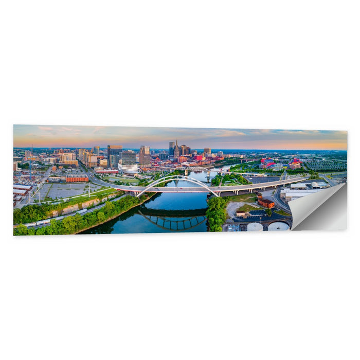 Nashville Skyline at Golden Hour Wall Art as a poster print