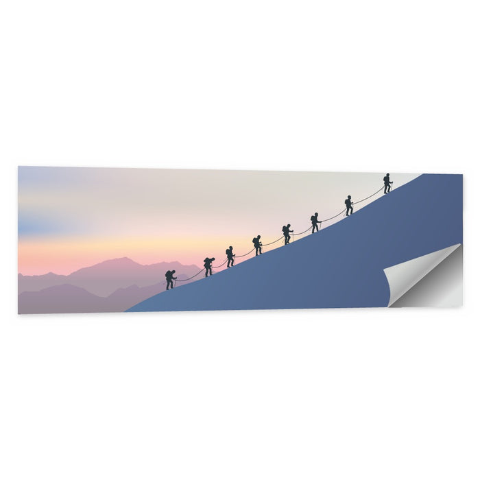 Eight Mountaineers at Dawn Wall Art as a poster print