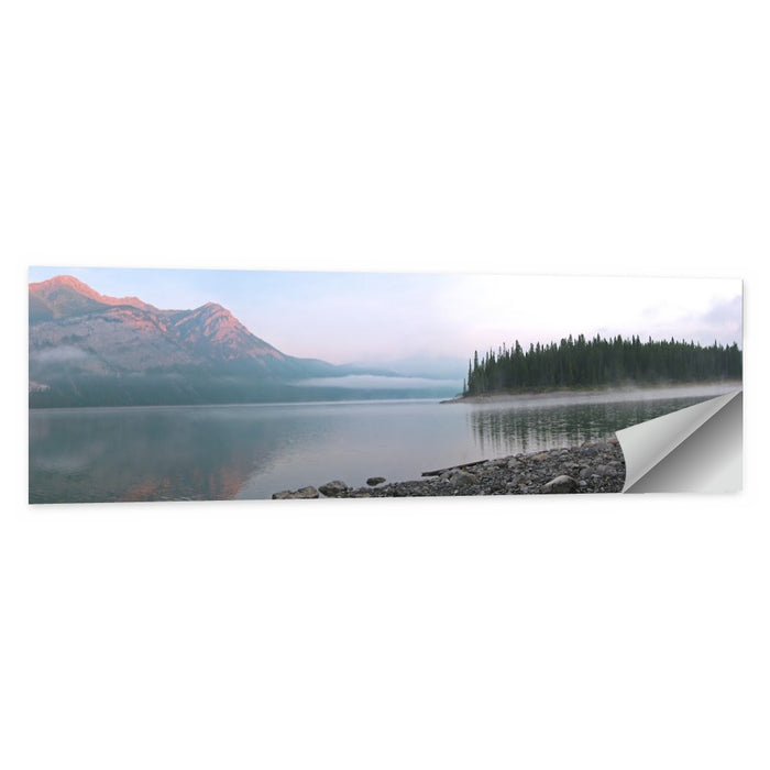 Misty Mountain Lake Wall Art as a poster print