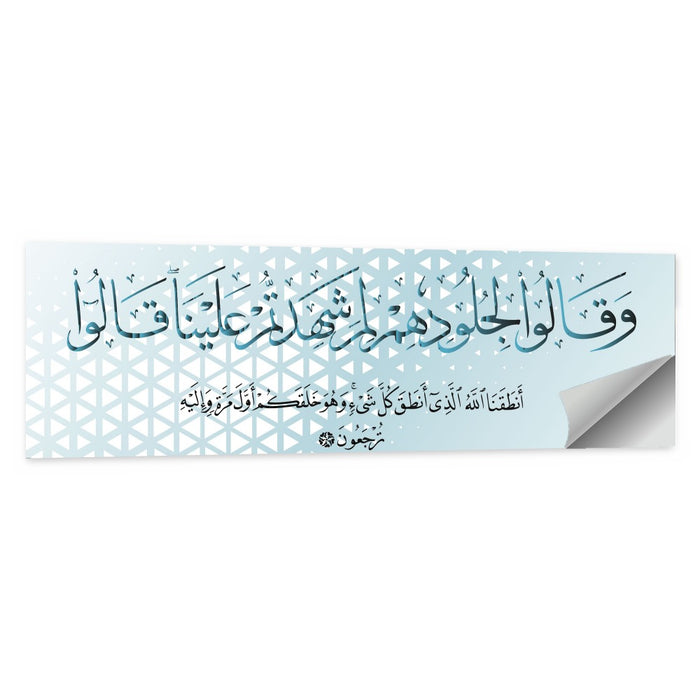 Calligraphy "They Will Say To Their Skin, Why Did You Bear Witness Against Us" Wall Art as a poster print