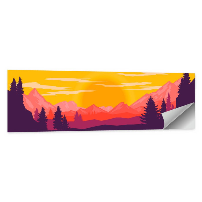Crimson Peaks at Sunset Wall Art as a poster print