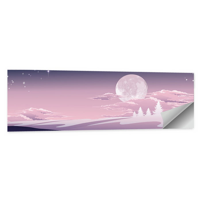 Lavender Moon Winter Landscape Wall Art as a poster print