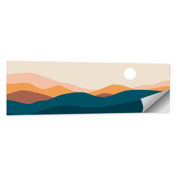 Mid Century Mountain Sunset Wall Art as a poster print
