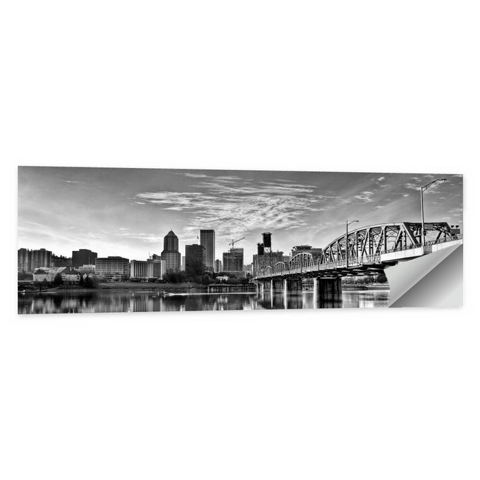 Portland Hawthorne Bridge Skyline Wall Art as a poster print
