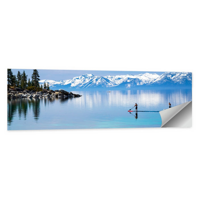 Mountain Lake Paddleboarders Wall Art as a poster print