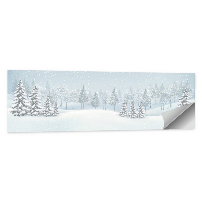 Winter Wonderland Illustration Wall Art as a poster print