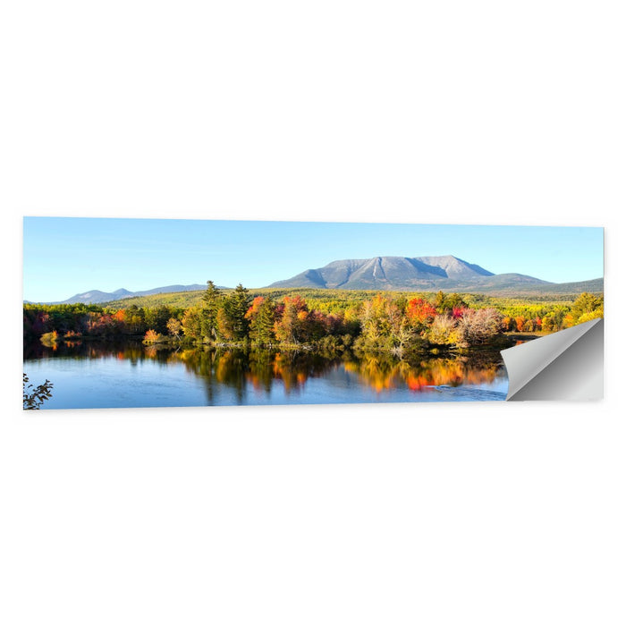 Mount Katahdin Autumn Reflection Wall Art as a poster print