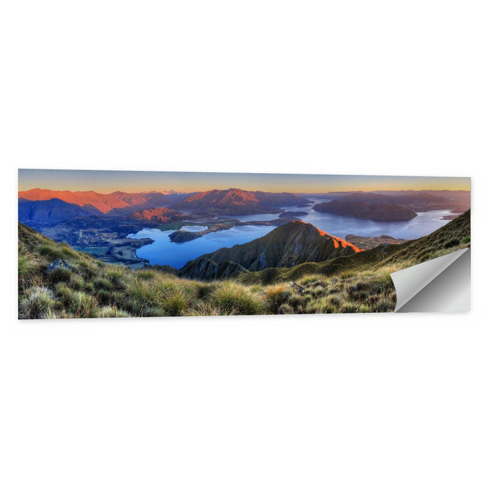 Wanaka Golden Hour Over Roys Peak Wall Art as a poster print