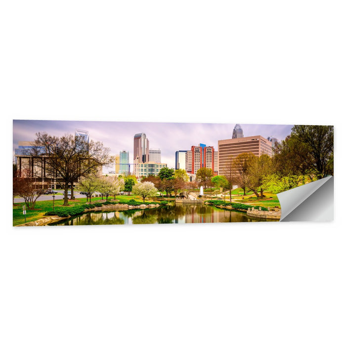 Charlotte Skyline at Marshall Park Wall Art as a poster print