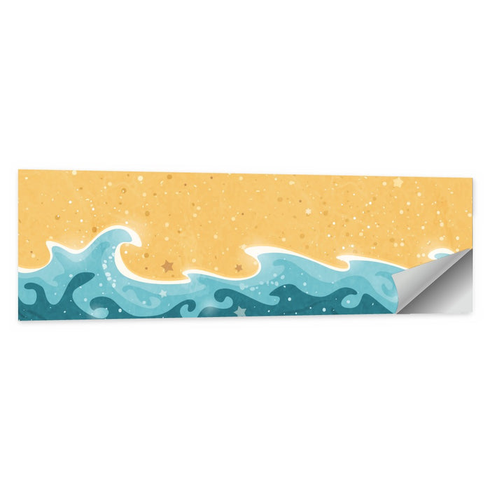 Whimsical Starry Waves Abstract Wall Art as a poster print