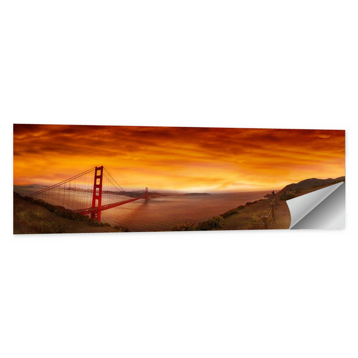 Golden Gate Bridge at Sunset Wall Art as a poster print