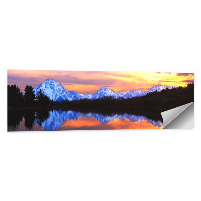 Grand Teton Sunset Reflection Wall Art as a poster print