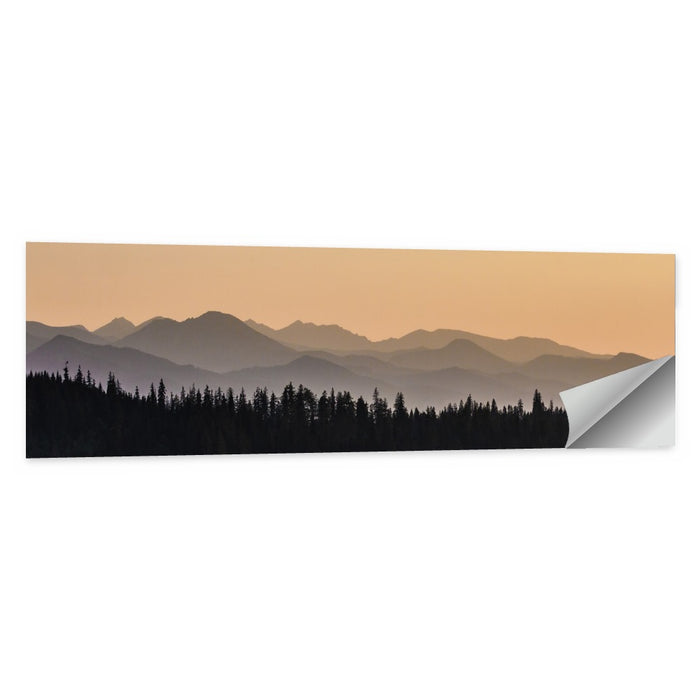 Lavender Mountain Ridge Silhouettes Wall Art as a poster print