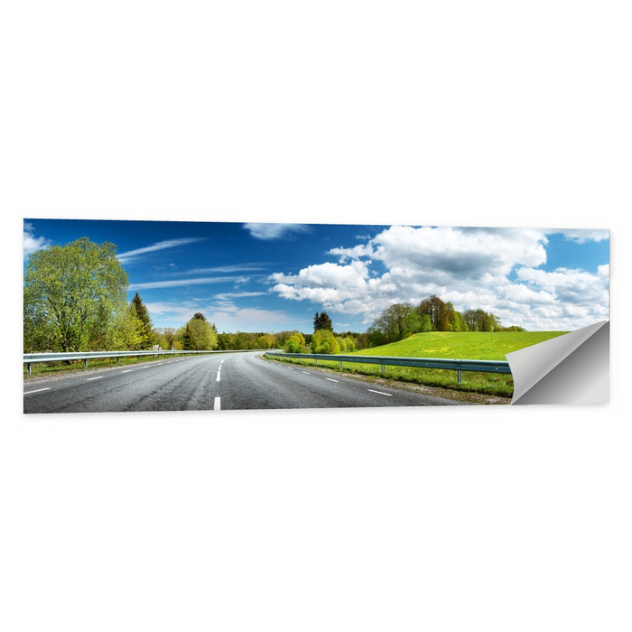 Sunlit Asphalt Road Wall Art as a poster print