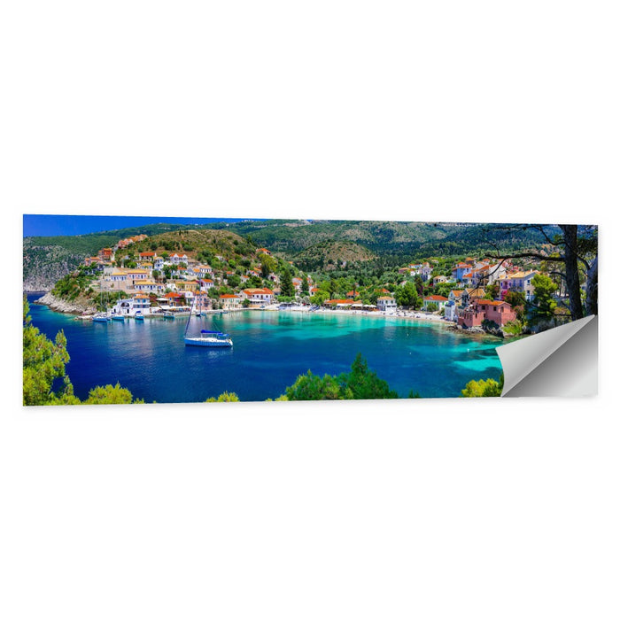 Assos Village Harbor View Wall Art as a poster print