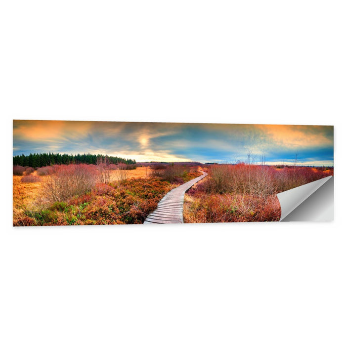Autumn Heathland Boardwalk Wall Art as a poster print