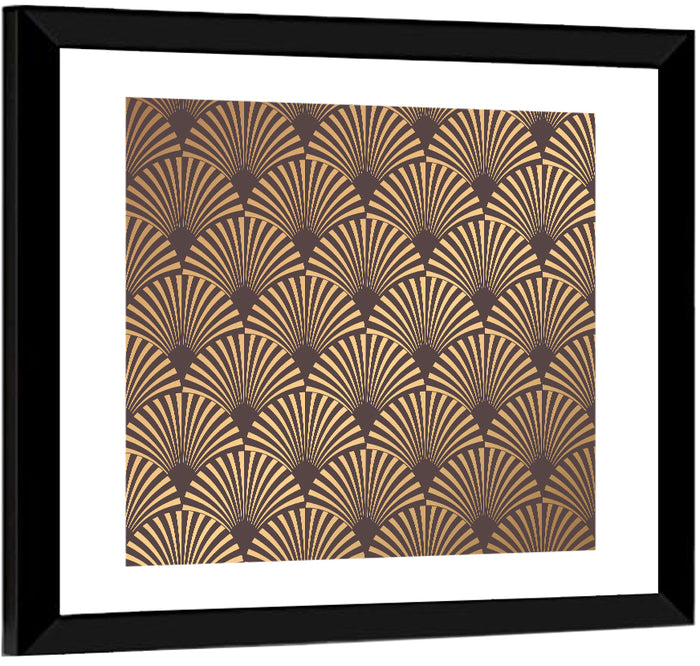 Deco Fan Pattern Illustration Wall Art as a framed print