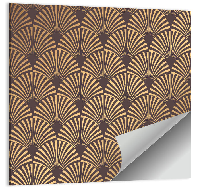 Deco Fan Pattern Illustration Wall Art as a poster print