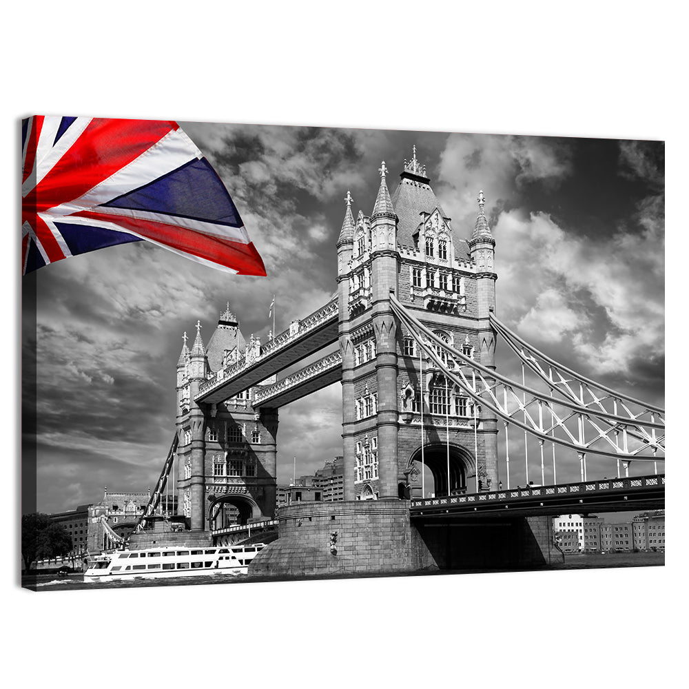 Tower Bridge with Flag Accent Wall Art