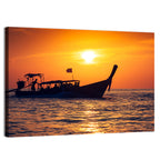 Longtail Boat at Sunset Wall Art