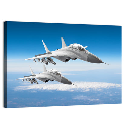 Two Fighter Jets in Formation Wall Art