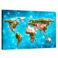 Geometric World Map Illustration Wall Art