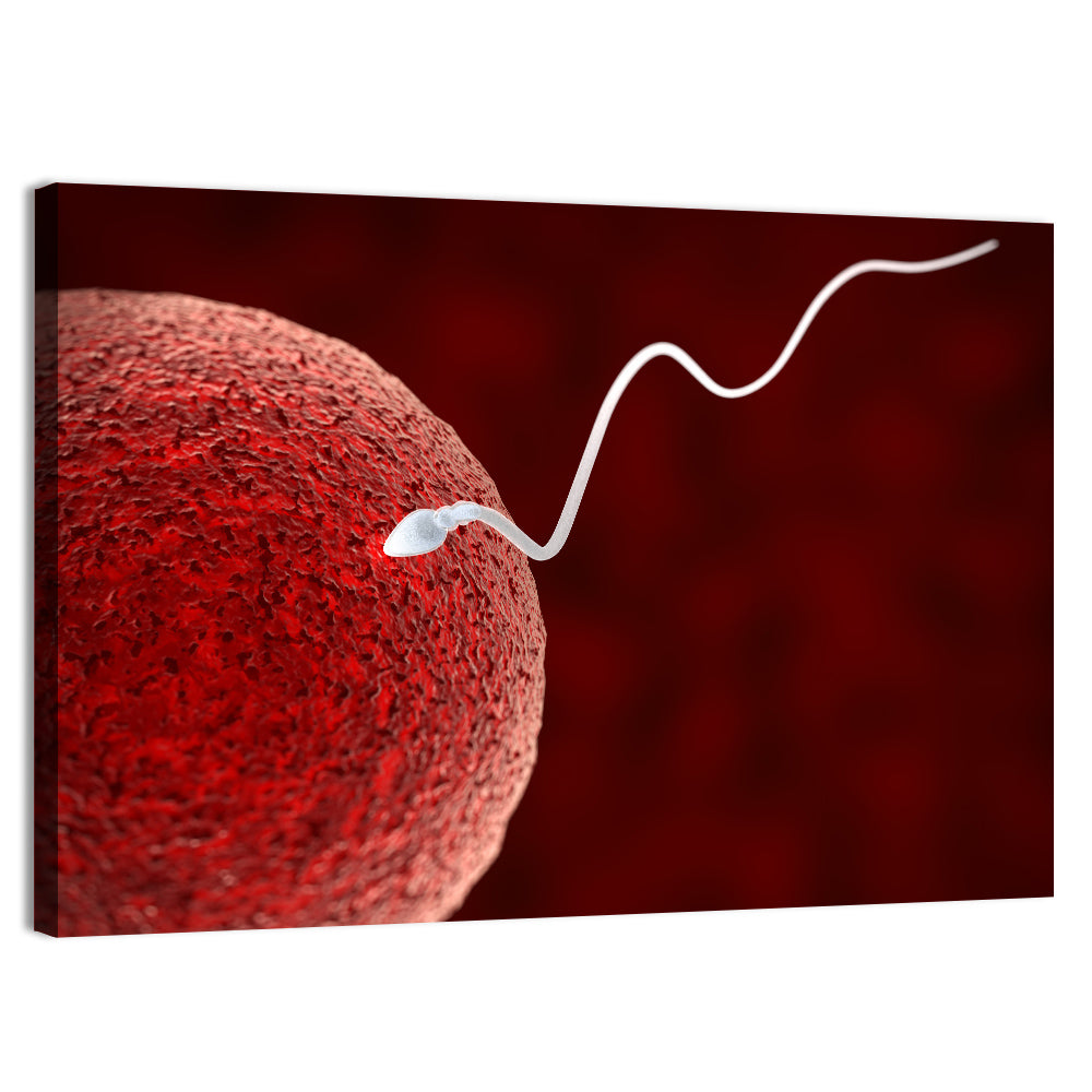 Sperm Approaching Ovum Wall Art