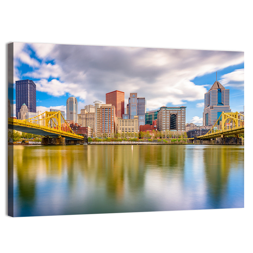 Pittsburgh Skyline with Roberto Clemente Bridge Wall Art
