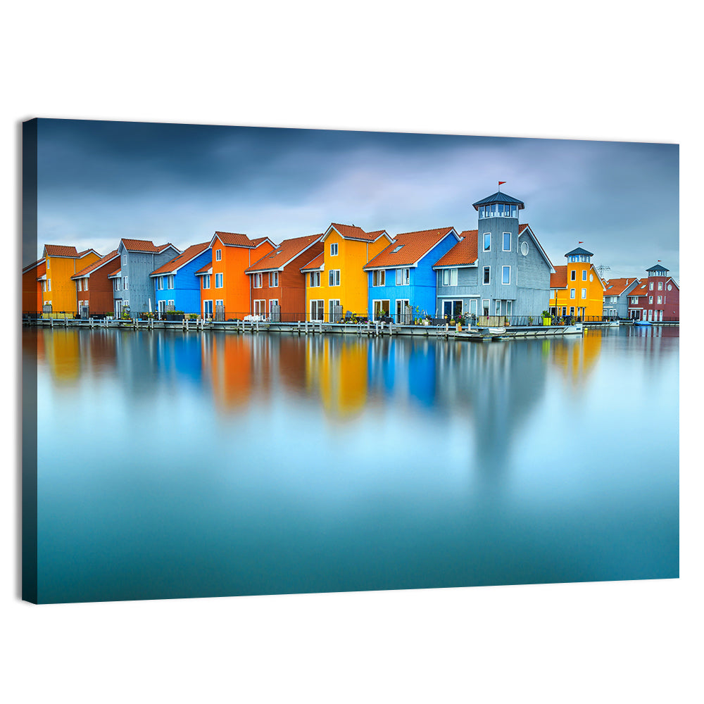 Colorful Waterfront Houses Wall Art