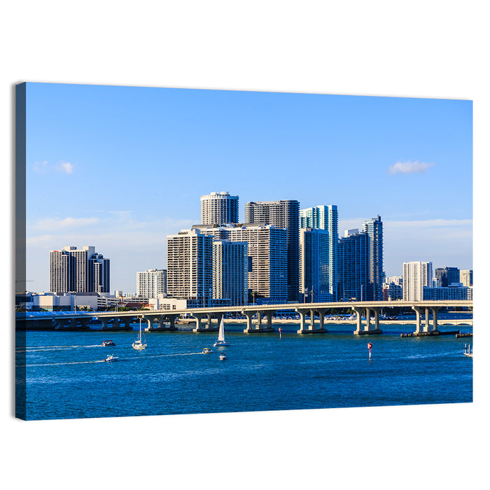Miami Skyline Wall Art as a canvas print