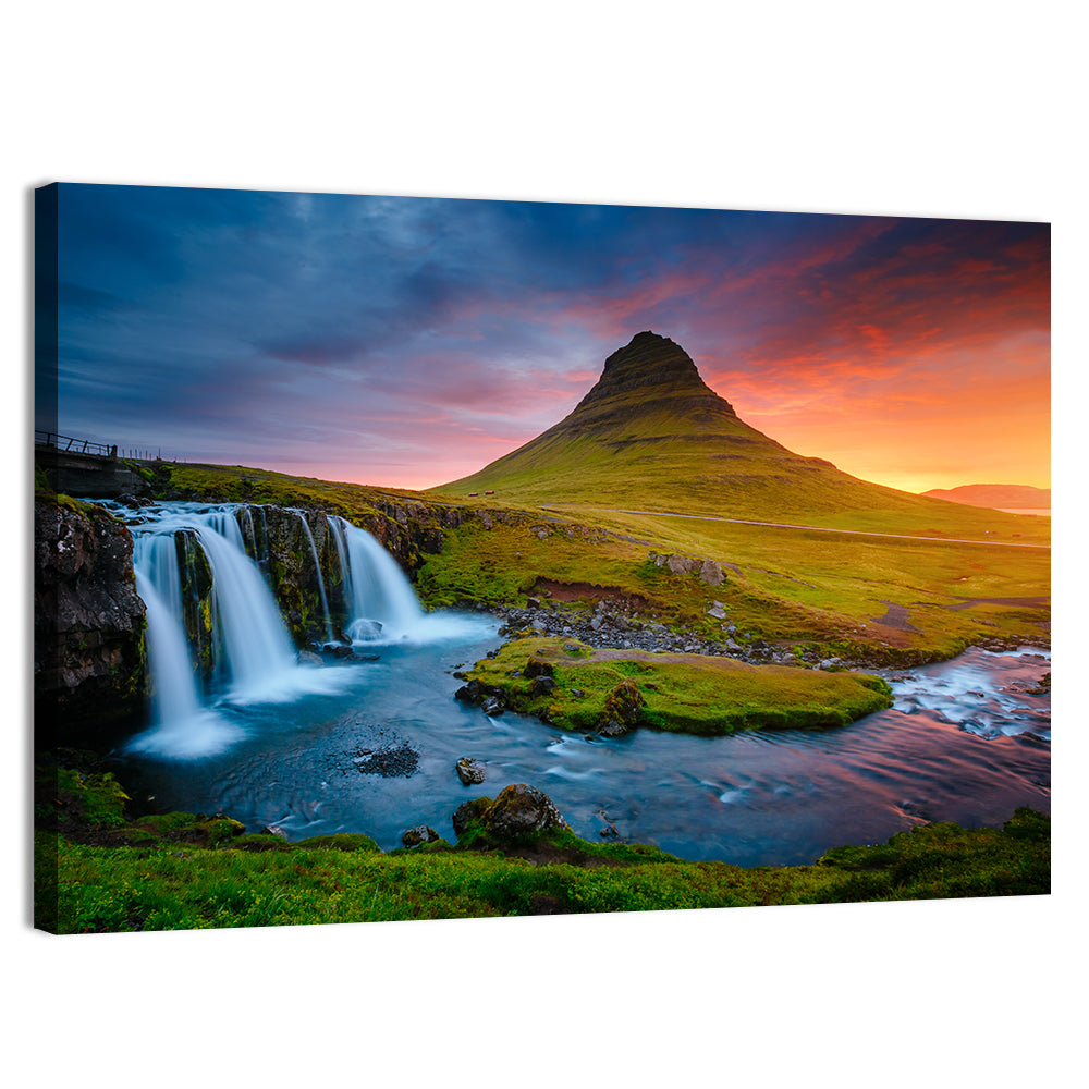 Kirkjufell at Sunset Wall Art, canvas print, landscape
