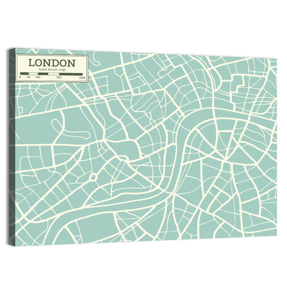 London Cartographic Map Wall Art