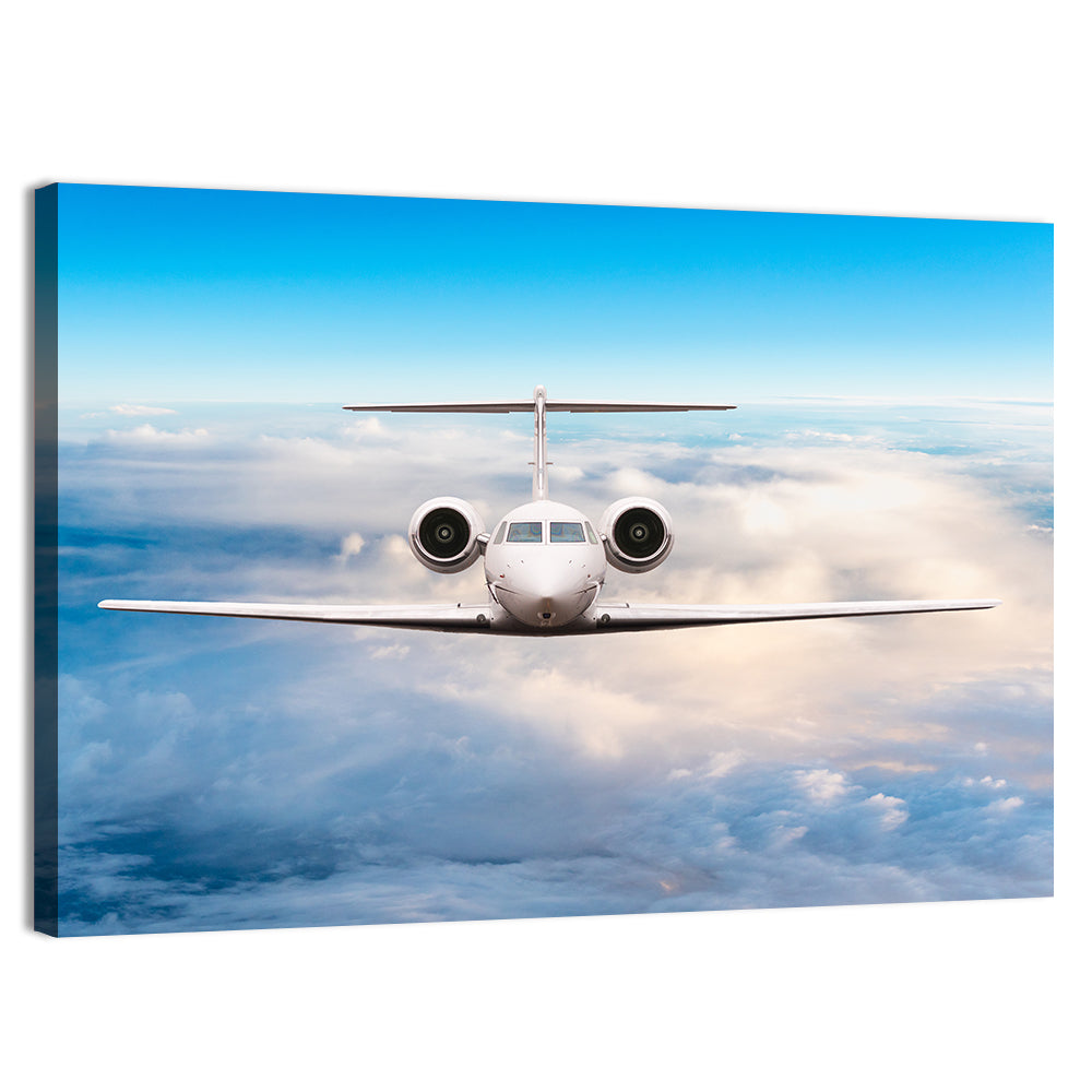 Private Jet in Flight Wall Art, canvas print, landscape